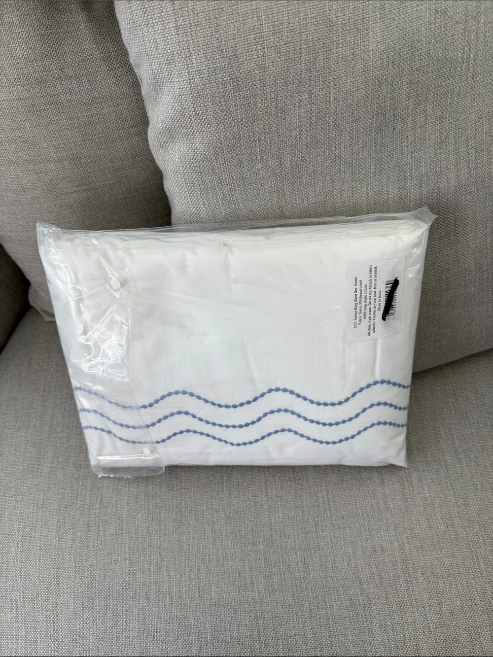 Matouk NWT Serena King size Sheet Set Azure $800 MSRP